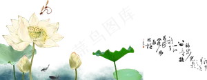 莲花水墨画