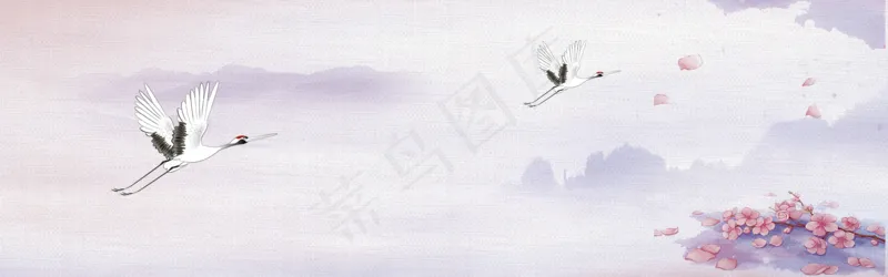 中式水墨PSD分层古风banner模板102psd模版下载