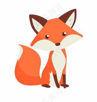 狐狸橘白动物卡通插画免抠