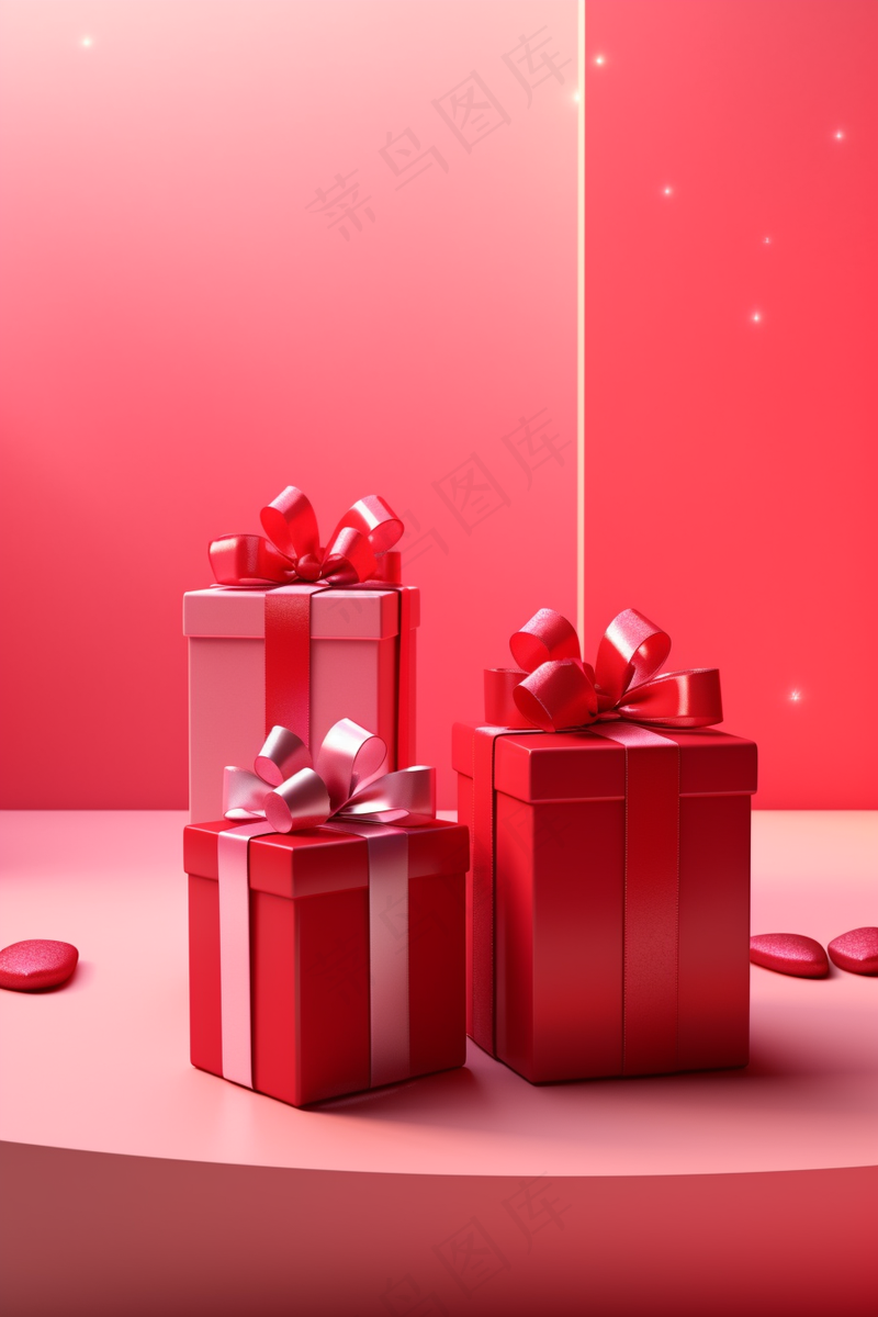 红色礼物礼盒节日新年礼物庆祝摄影图