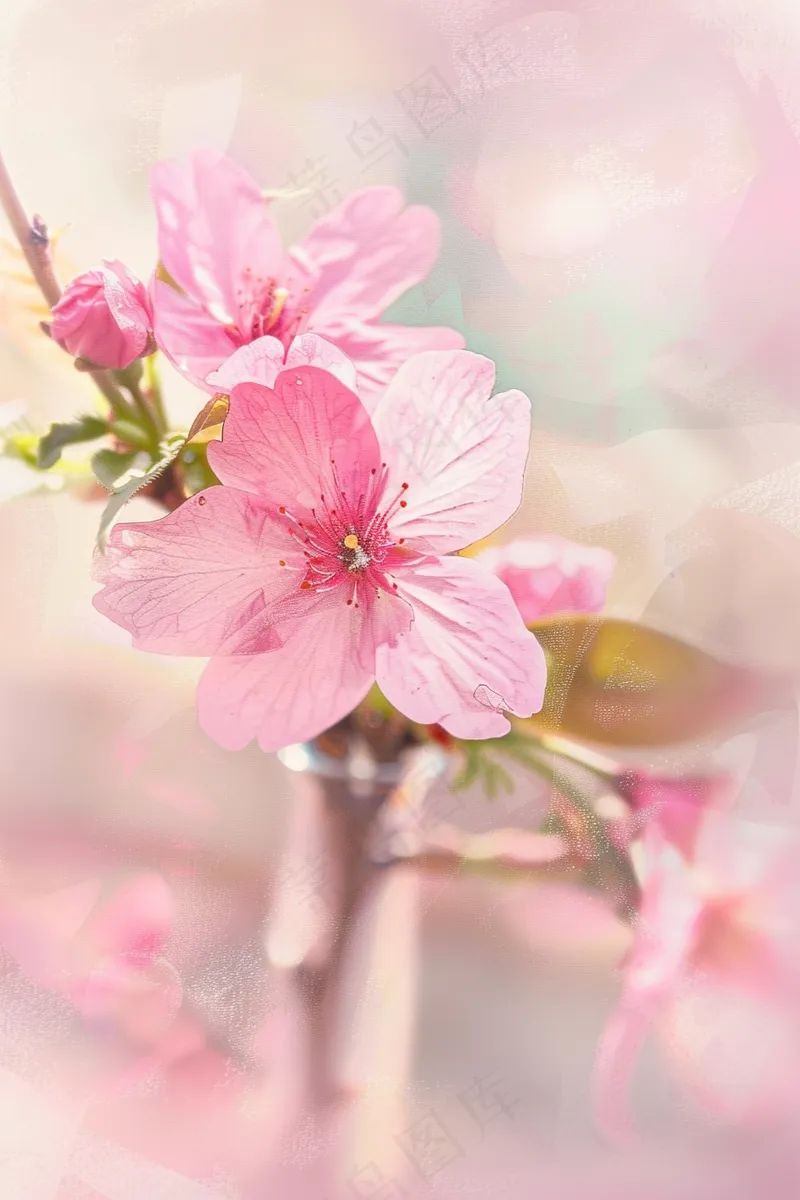 春日桃花粉色花朵摄影图(2688x4032)