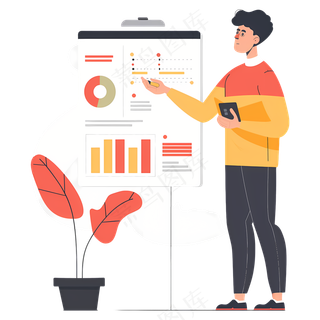 免抠一个开会议的卡通人物