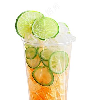 夏日柠檬水苏打汽水冰镇饮料免抠