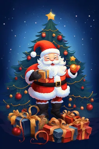 简约圣诞老人可爱背景