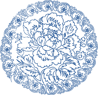 古代青花瓷图案花纹中国风图案祥云纹理传统图腾PNG免扣素材