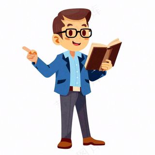 男教师教授老师教书人物卡通插画免抠