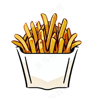 薯条西餐插画食物