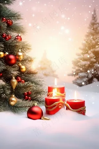 圣诞浪漫温馨蜡烛背景