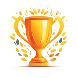 金色奖杯卡通插画免抠
