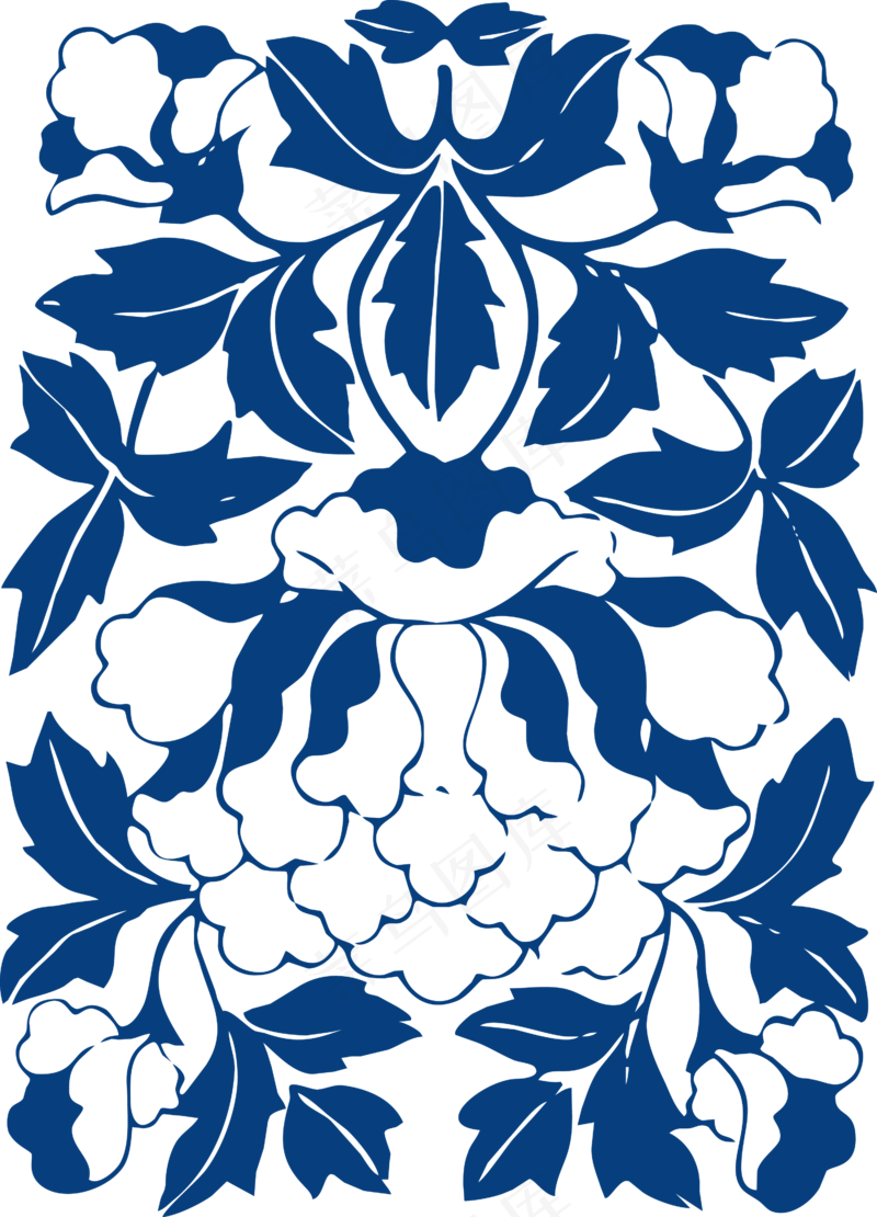 古代青花瓷图案花纹中国风图案祥云纹理传统图腾PNG免扣素材