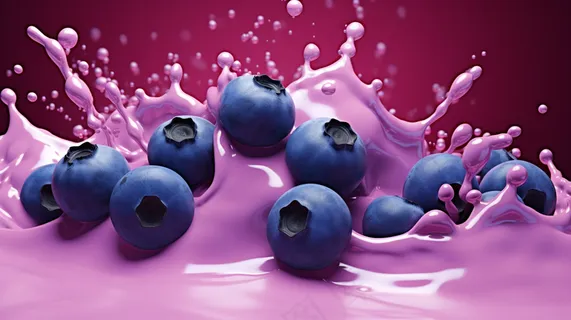 蓝莓蓝莓果汁喷溅摄影图