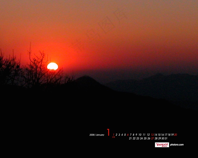 朝霞夕阳美景