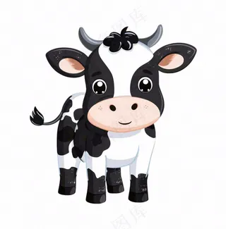 奶牛母牛动物卡通插画免抠