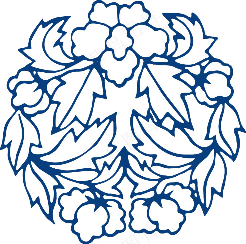 古代青花瓷图案花纹中国风图案祥云纹理传统图腾矢量AI设计PNG免扣素材