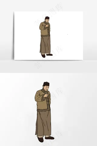 插画丨国风人物丨思考者003丨PPT插图