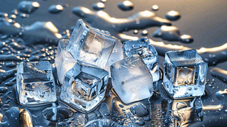 夏日清凉透明的冰块摄影图