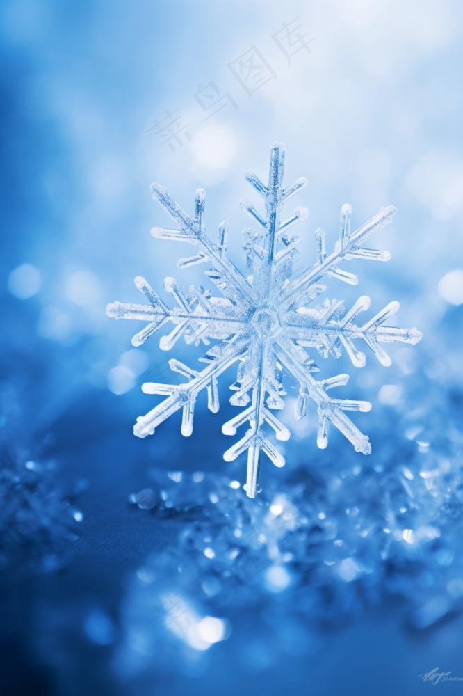 雪景简约蓝色清新背景