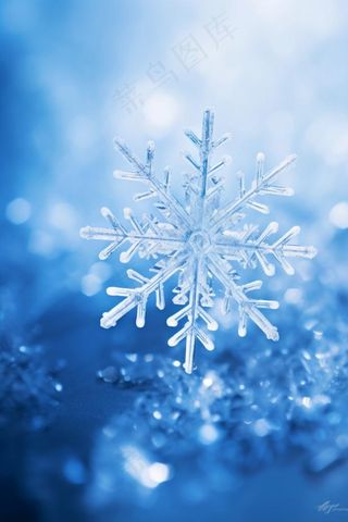 雪景简约蓝色清新背景