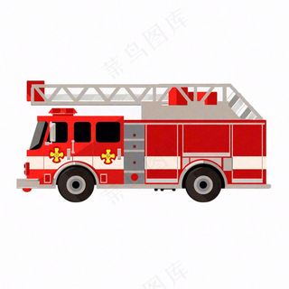 消防车灭火卡通插画免抠