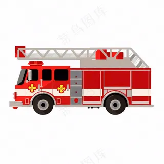 消防车灭火卡通插画免抠