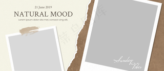 棕色背景撕裂风照片相册1