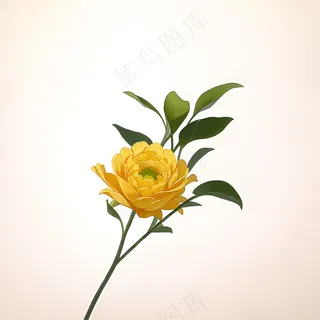 白色黄色手绘新中式风格花植物80 白色黄色手绘新中式风格花植物80