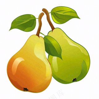 梨啤梨水果卡通插画免抠