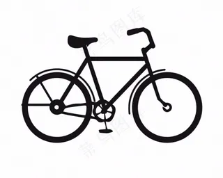 自行车黑色线条图标免抠