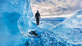 冰  人  大海  晚霞