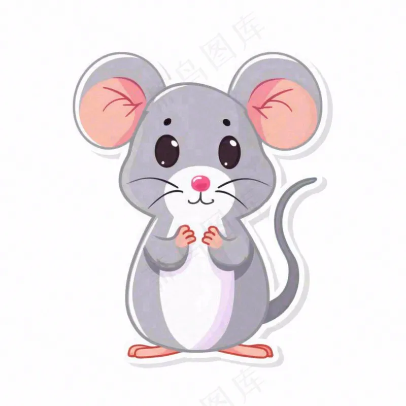 老鼠十二生肖卡通插画免抠(1024x1024)