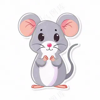 老鼠十二生肖卡通插画免抠