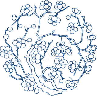 古代青花瓷图案花纹中国风图案祥云纹理传统图腾矢量AI设计免扣素材