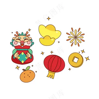 龙年国潮贴纸71psd 源文件 设计 免扣素材