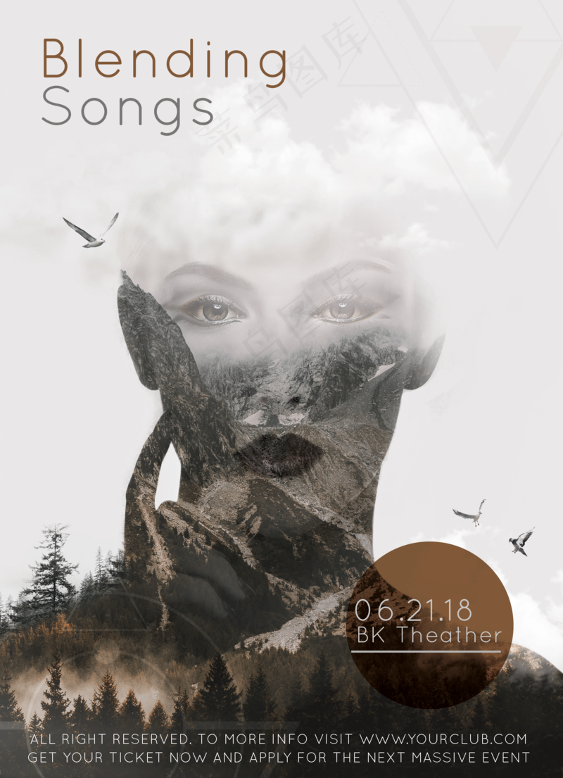 人物剪影(2)彩色高端艺术海报