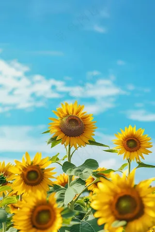 向日葵向阳鲜花摄影图