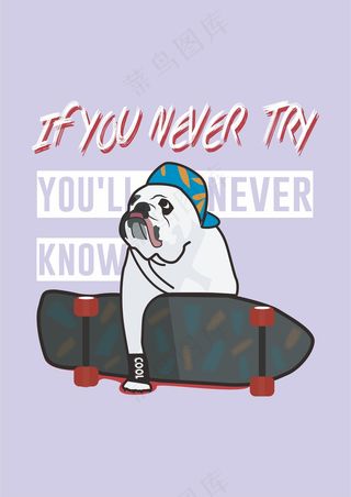 小狗玩滑板 鸭舌帽沙皮狗 哈巴狗