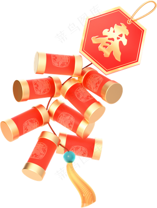 春节过年红色鞭炮