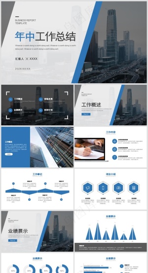 PPT模板丨工作总结丨述职报告丨高端商务丨年终汇报023预览图