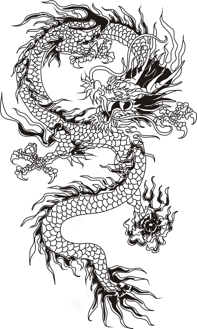 中国风金色龙元素古风水墨龙png免抠透明素材装饰图片PS素材