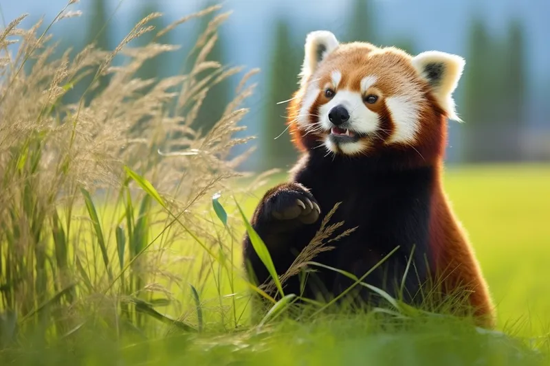 小熊猫红棕色动物浣熊动物摄影图(4032x2688)