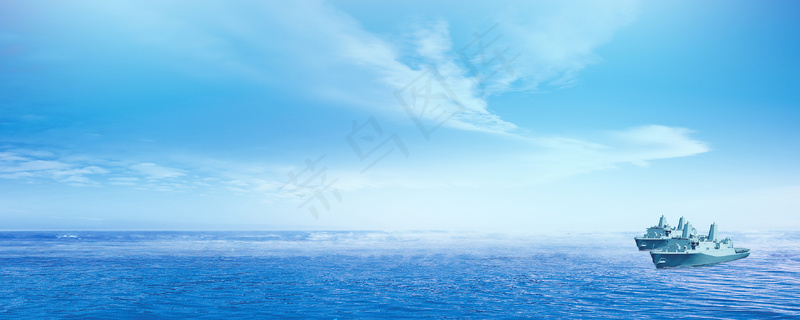 蓝天大海船背景图展板背景