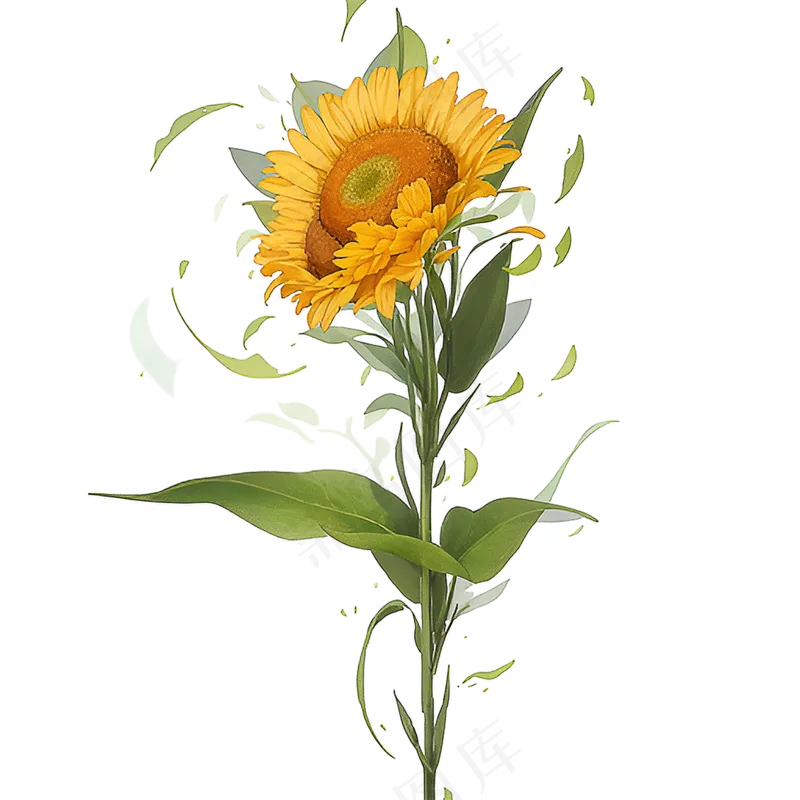 黄色向日葵免抠素材27