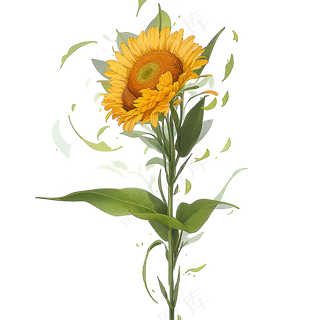 黄色向日葵免抠素材27
