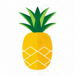菠萝水果卡通插画免抠