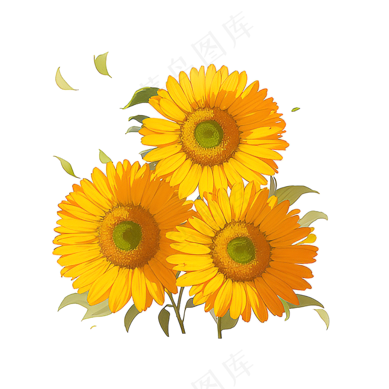 黄色向日葵花朵免抠素材57