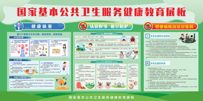 绿色爱国卫生月认识蜱虫展板cdr矢量模版下载