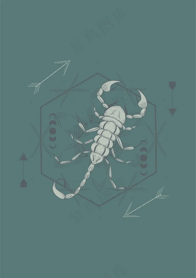 素色蝎子描绘cdr矢量模版下载