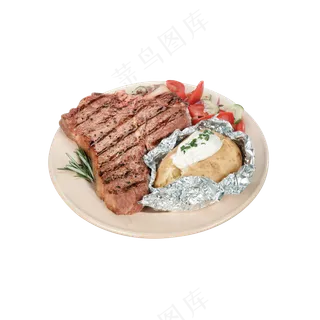 免抠牛排芝士土豆米饭