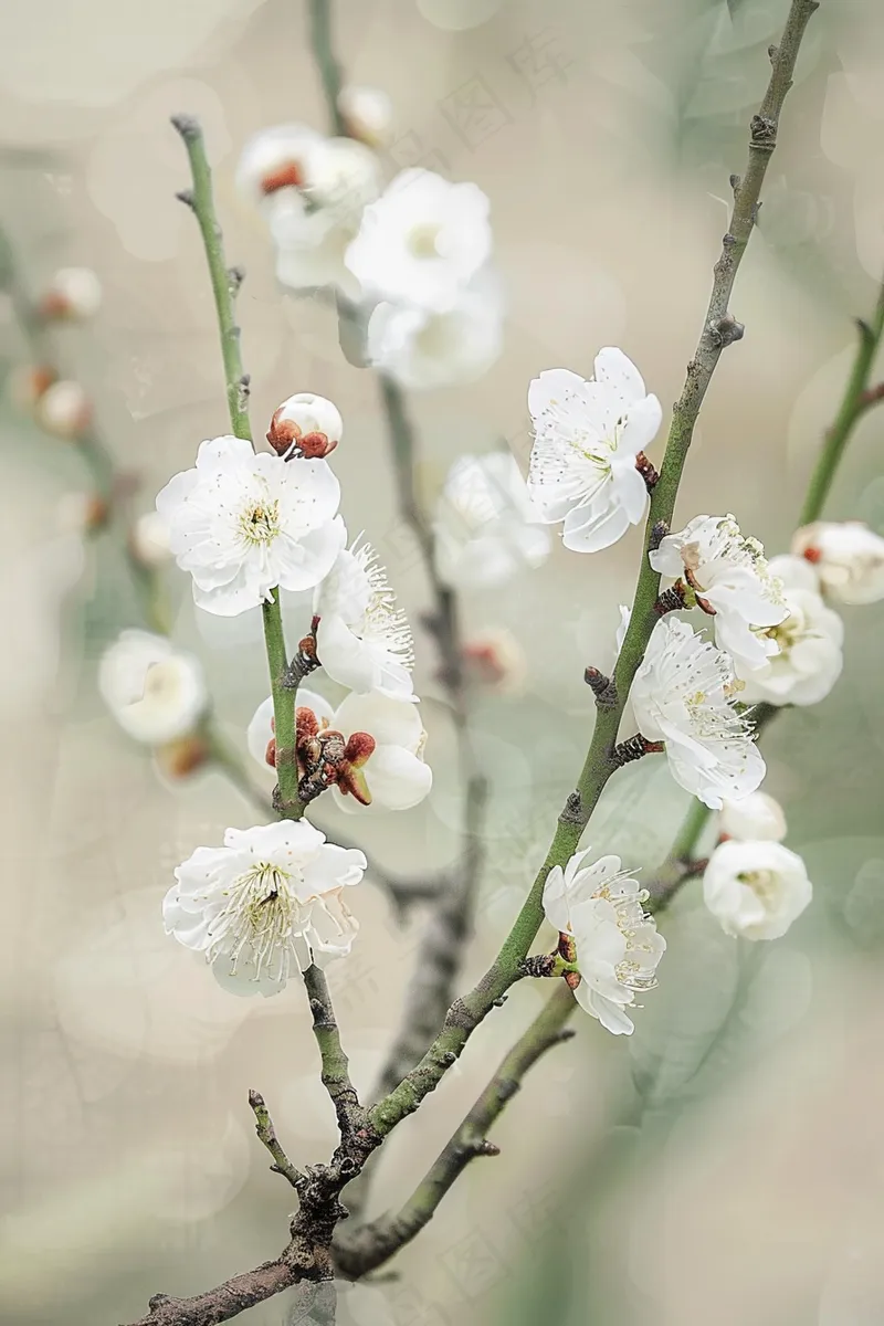 春天白梅梅花鲜花摄影图(2688x4032)