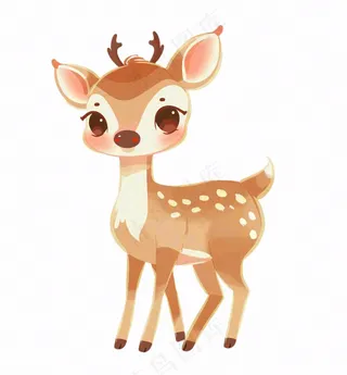 鹿麋鹿驯鹿动物卡通插画免抠